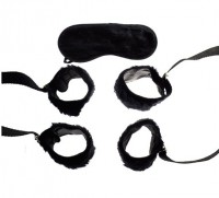 Kit Algema e Tapa Olho de Pelúcia - Preto.