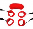 Kit Algema e Tapa Olho de Pelúcia - Vermelho